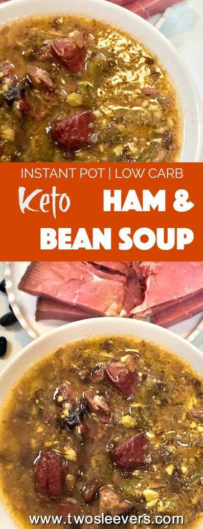 No need to miss beans on a Keto Low carb diet! These use a secret, low carb bean that tastes fabulous! Low carb ham and bean soup tastes like the real thing. Make it in your Instant pot or Pressure Cooker in under an hour.