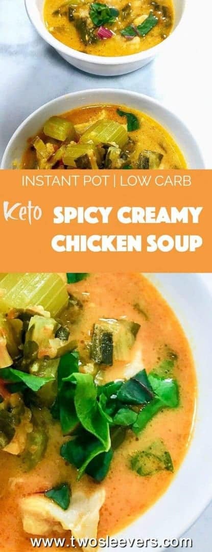 Pressure Cooker Low Carb Spicy Creamy Chicken Soup – Two Sleevers