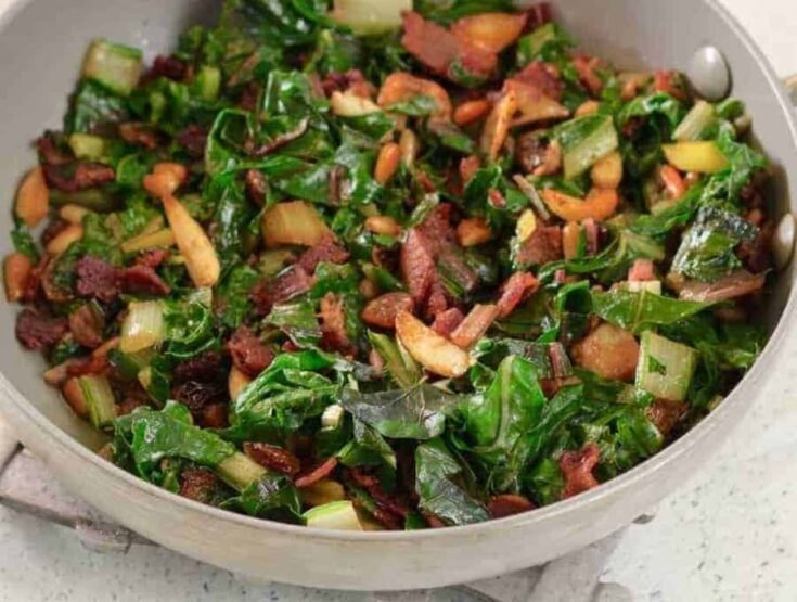 Swiss Chard Recipe With Bacon The Perfect Keto Side TwoSleevers   Swiss Chard Recipe Wide 735x555 