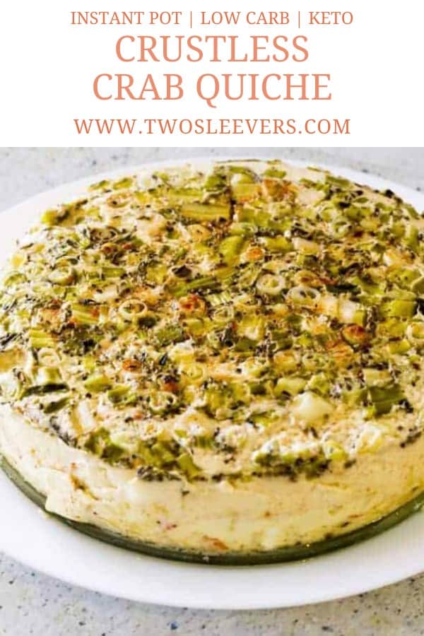 Pressure Cooker Crustless Crab Quiche TwoSleevers