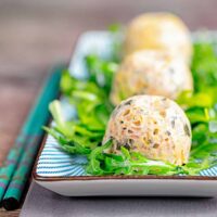3 low carb wontons on a plate
