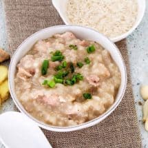 Simple and easy Hong Kong Style Instant Pot Chicken Congee is such a comforting dish on a cold day--or really any day at all. A few simple ingredients in your pressure cooker and you have a jook recipe that you can personalize and vary to your heart's content.