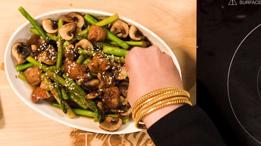 15 minute Keto Asparagus and Mushroom Stir Fry