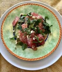 A delightful lovely light salad is perfect for an elegant brunch or just whenever you want a burst of a tangy summer taste in your mouth. Combine Grapefruit and Avocado with cilantro and mint for a fresh taste—a poem in your mouth.
