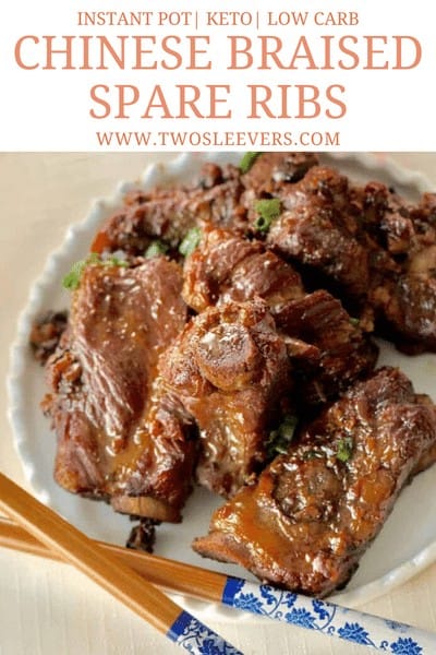 Instant Pot Keto Chinese Braised Spareribs - TwoSleevers