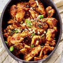 In less than 30 minutes, reproduce an authentic restaurant quality North Indian Kadhai chicken recipe at home. This low carb Keto chicken recipe is a breeze to make and is also an Instant Pot Gem recipe that you can also make on the stovetop in a wide pan or wok.