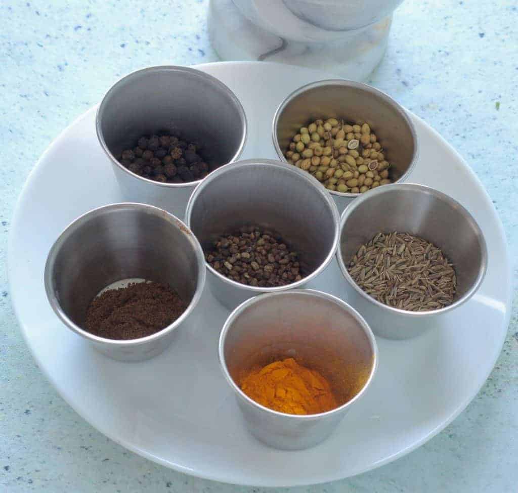 Ingredients for kafta kabab spice mix recipe