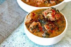 Quick and easy low carb spicy pork stew recipe use pantry and freezer ingredients to make quick and hearty weeknight supper. Your pressure cooker will make quick work of this stew!