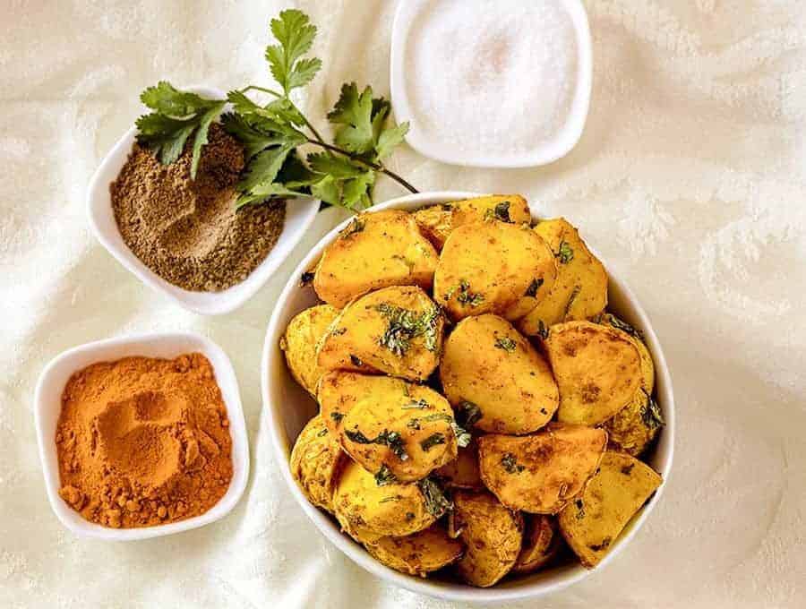 These Amchoor Potatoes recipe will rock your world with their combination of tart and spice. Use your Air Fryer to make these perfectly crispy, with very little oil, and in no time at all.