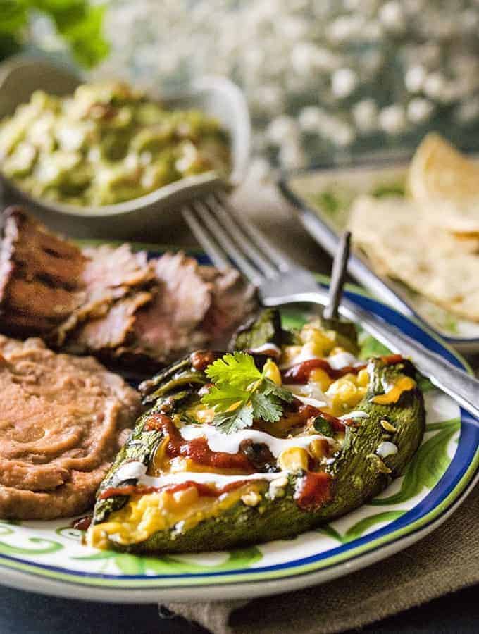 Air Fryer Chile Rellenos sideways view