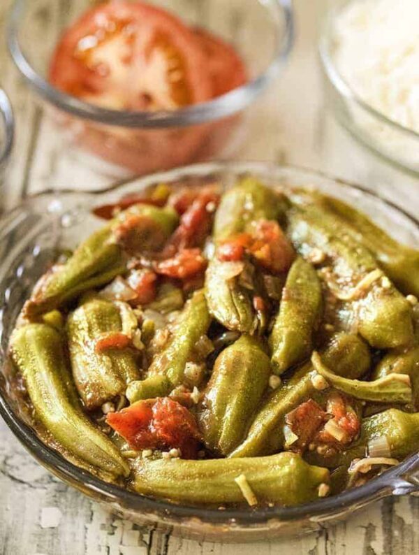 Mediterranean Bamyeh Okra and Tomato Stew Recipe TwoSleevers