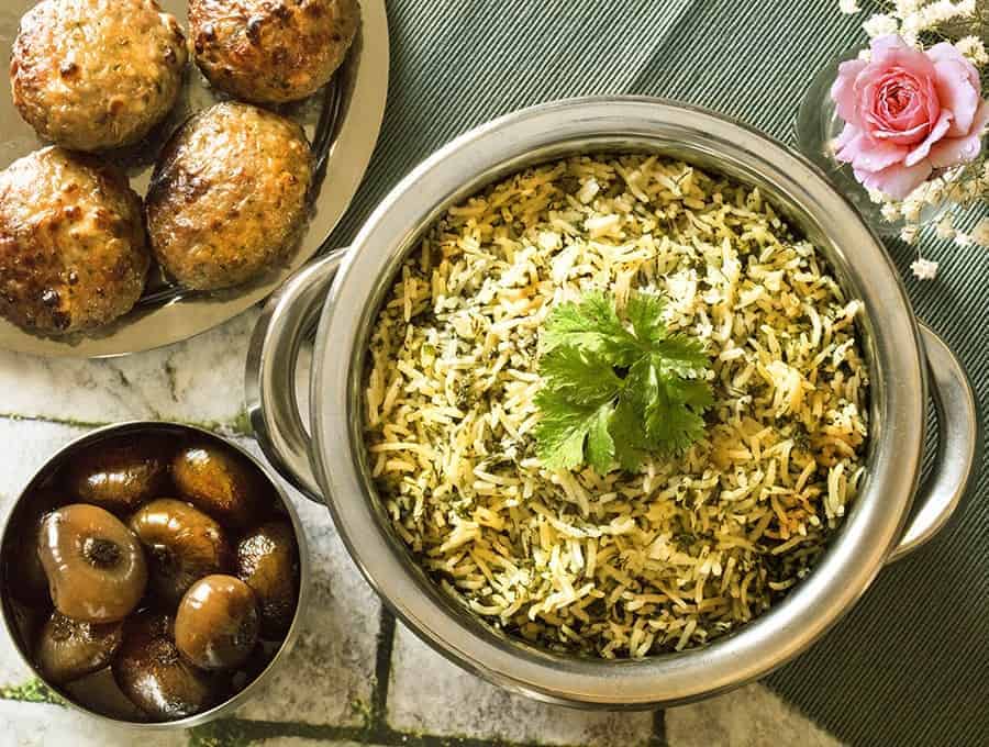 Instant Pot Sabzi Polo Persian Herbed Rice TwoSleevers