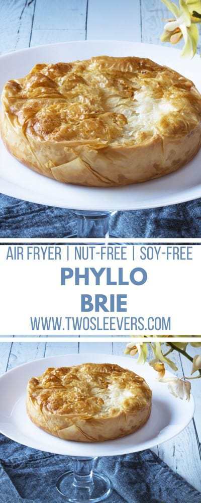 Air Fried Phyllo Brie | Baked Brie | Brie Recipe | Air Fried Appetizer | Air Fried Snack | Air Fried Cheese | Two Sleevers #airfriedrecipe #airfried #bakedbrie