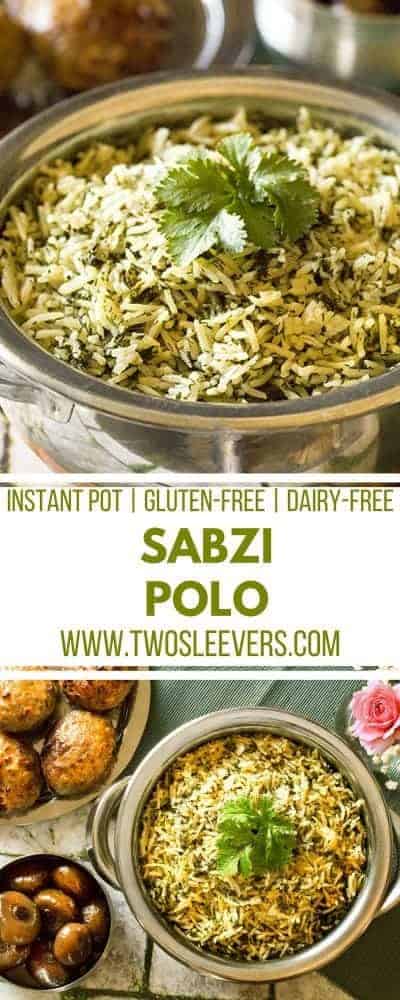 Instant Pot | Sabzi Polo | Persian Herbed Rice| Instant Pot Rice Recipe | Make a perfect Persian Herbed Rice in your pressure cooker. This is a super simple, and very flavorful Instant Pot Sabzi Polo recipe that goes well with just about any meat or vegetable.