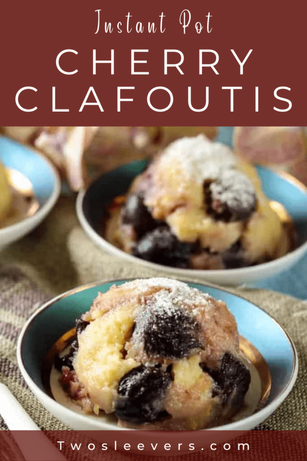Cherry Clafoutis Pin with text overlay