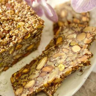 Low Carb Nut and Seed bread closeup of slice