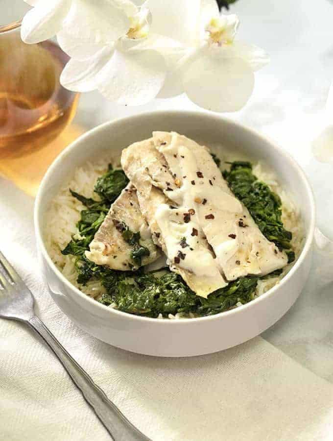 Instant Pot Fish with Spinach and Rice