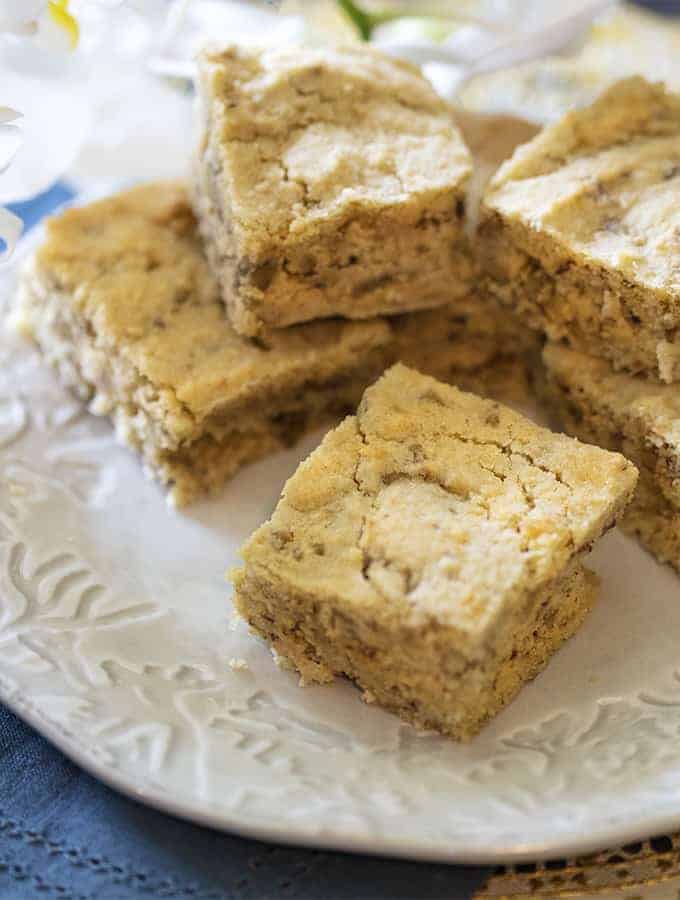 Keto Maple Pecan Blondies