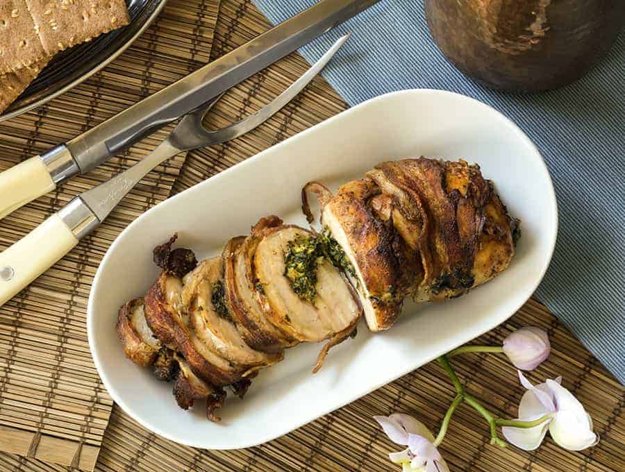 Delicious Air Fryer Keto Bacon Wrapped Stuffed Chicken