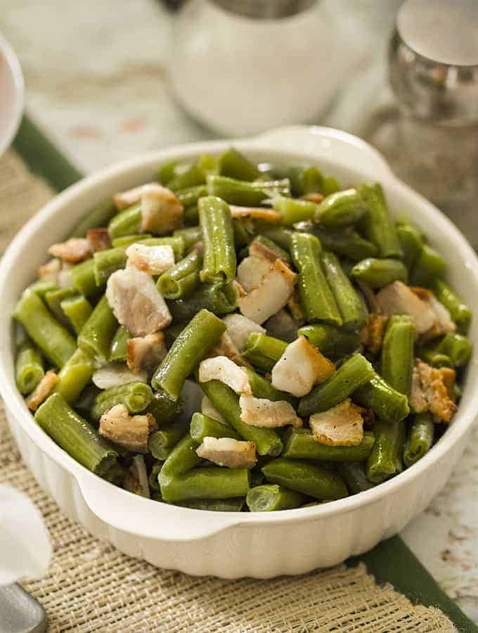 Air Fried Green Beans and Bacon