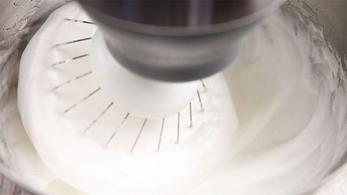 Egg whites and Swerve Mixed together until stiff peaks form.