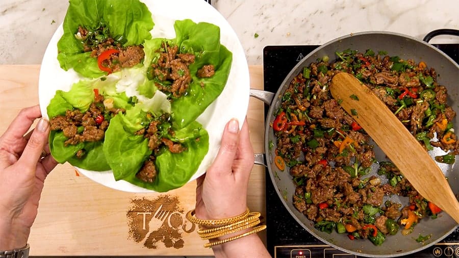 Serve in butter lettuce cups Serve in butter lettuce cups