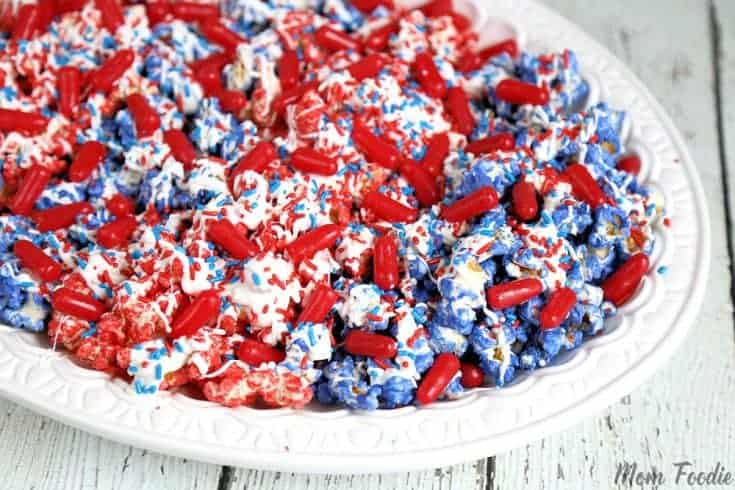 4th of July Popcorn - Red White & Blue Popcorn Recipe