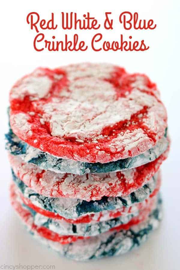 Red White & Blue Crinkle Cookies