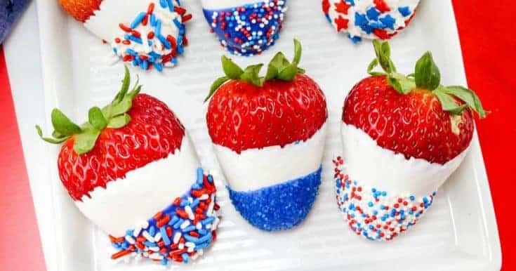 Patriotic Chocolate Covered Strawberries - Perfect for Memorial Day!
