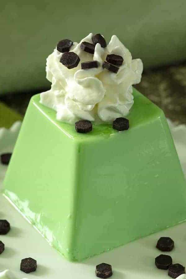 Pandan Dessert, with Whipped Cream and Keto Chocolate Chips on top