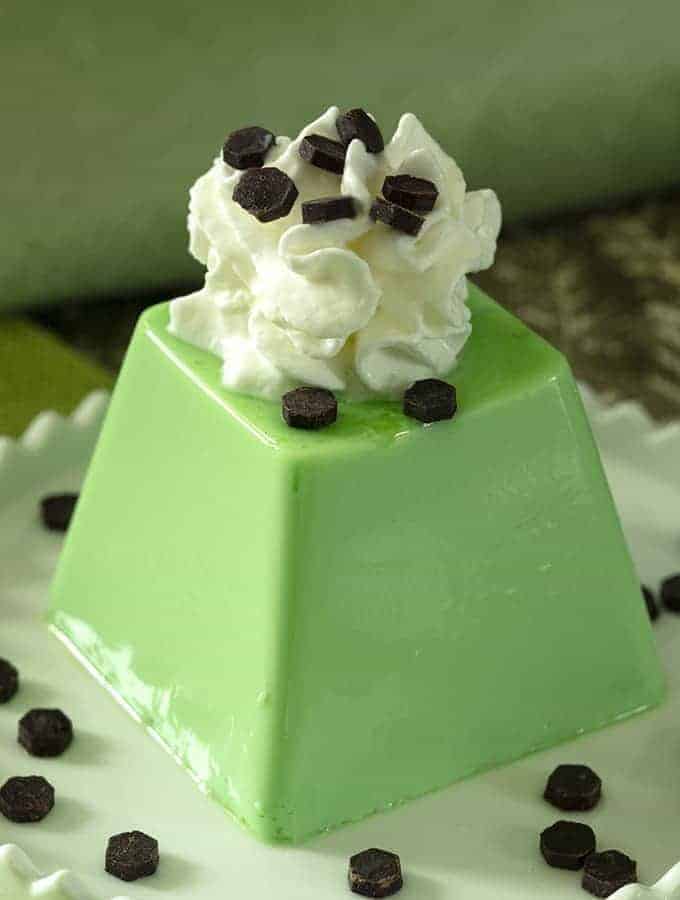 Pandan Dessert, with Whipped Cream and Keto  Chocolate Chips on top