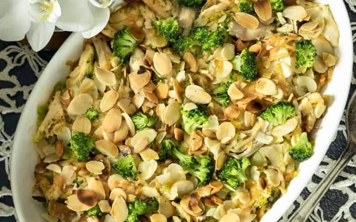 Chicken Broccoli Casserole Overhead Shot