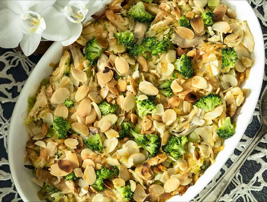 Chicken Broccoli Casserole Overhead Shot