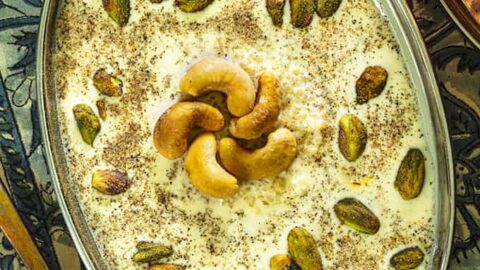 overhead shot of quinoa kheer
