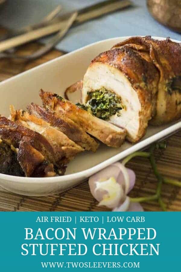 Delicious Air Fryer Keto Bacon Wrapped Stuffed Chicken