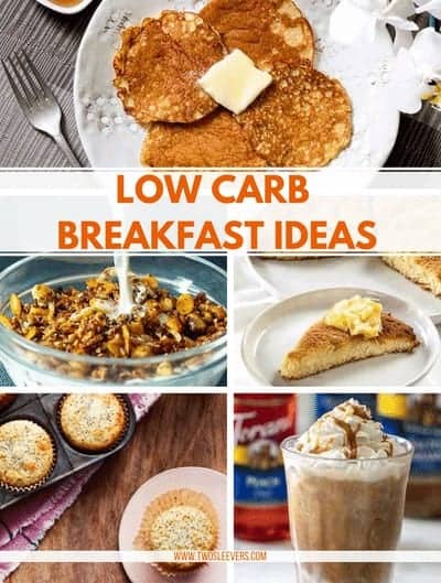 Breakfast foods with the title Low Carb Breakfast Ideas.