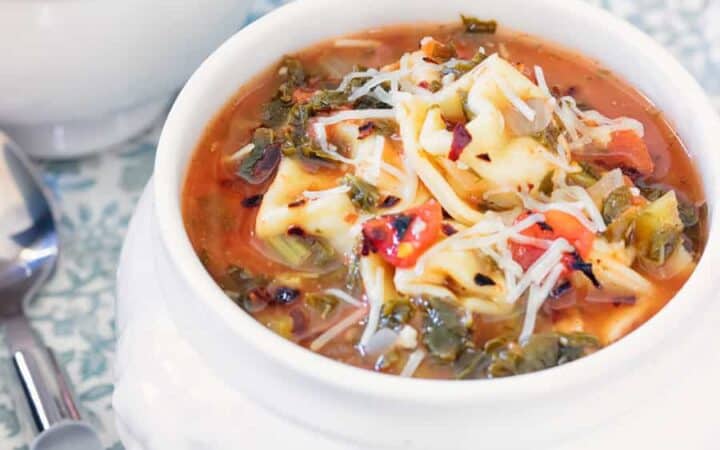 Tortellini Soup With Spinach Wide