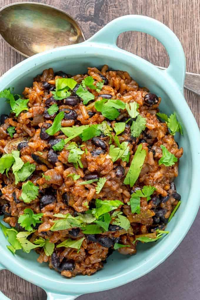 Instant Pot Black Beans and Rice | Use a single pot!