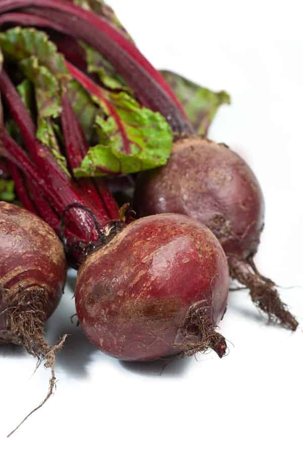 Beet root on white background