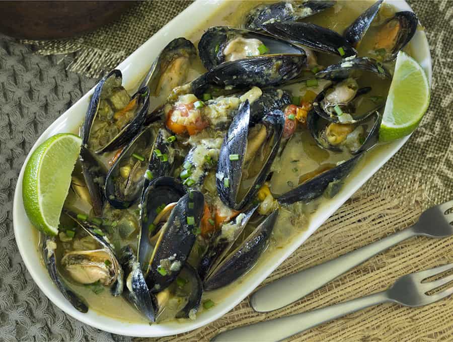 Thai Green Curry Mussels Recipe Wide