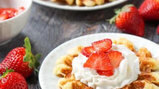 Image for Strawberries & Cream Keto Chaffles - Easy Low Carb Breakfast!