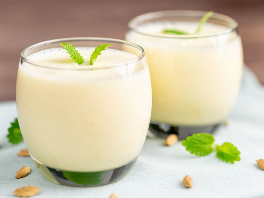 The Best Sweet Lassi (Indian Yogurt Drink) - Piping Pot Curry