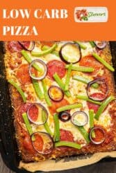 low carb pizza overhead shot