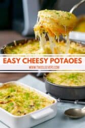 Pinterest graphic for cheesy potatoes
