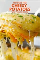 Pinterest graphic for cheesy potatoes