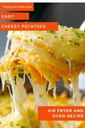 Pinterest graphic for cheesy potatoes