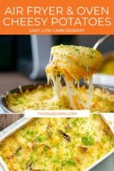 Pinterest graphic for cheesy potatoes
