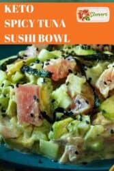 Pinterest graphic. Keto sushi bowl