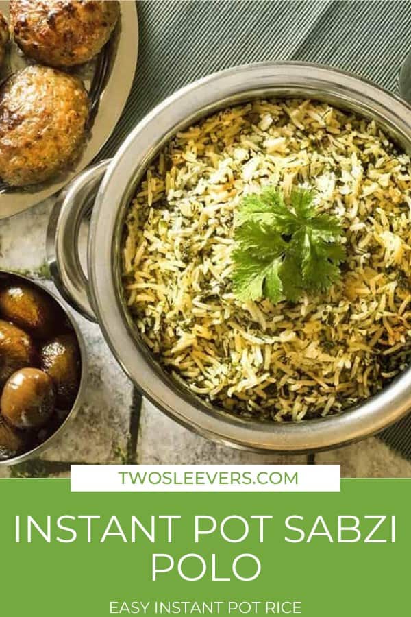 Instant Pot Sabzi Polo | Persian Herbed Rice - TwoSleevers