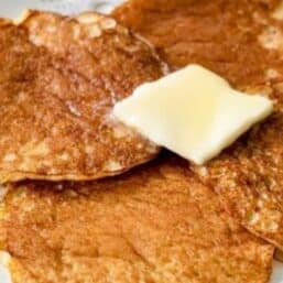 Keto Pancakes with a slab of butter on top